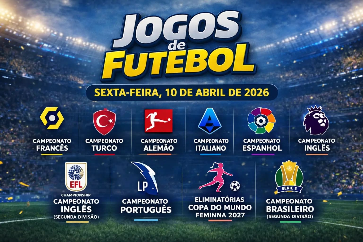 Jogos de hoje (10/04/26): onde assistir futebol ao vivo e palpites