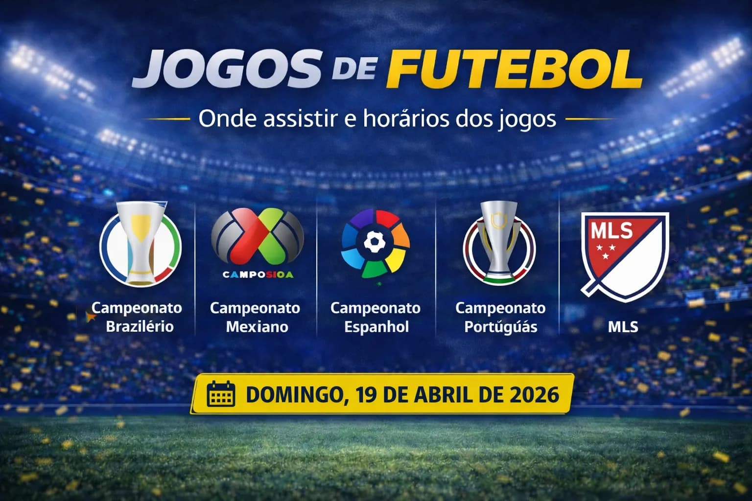 Jogos de hoje (19/04/26): onde assistir futebol ao vivo e palpites