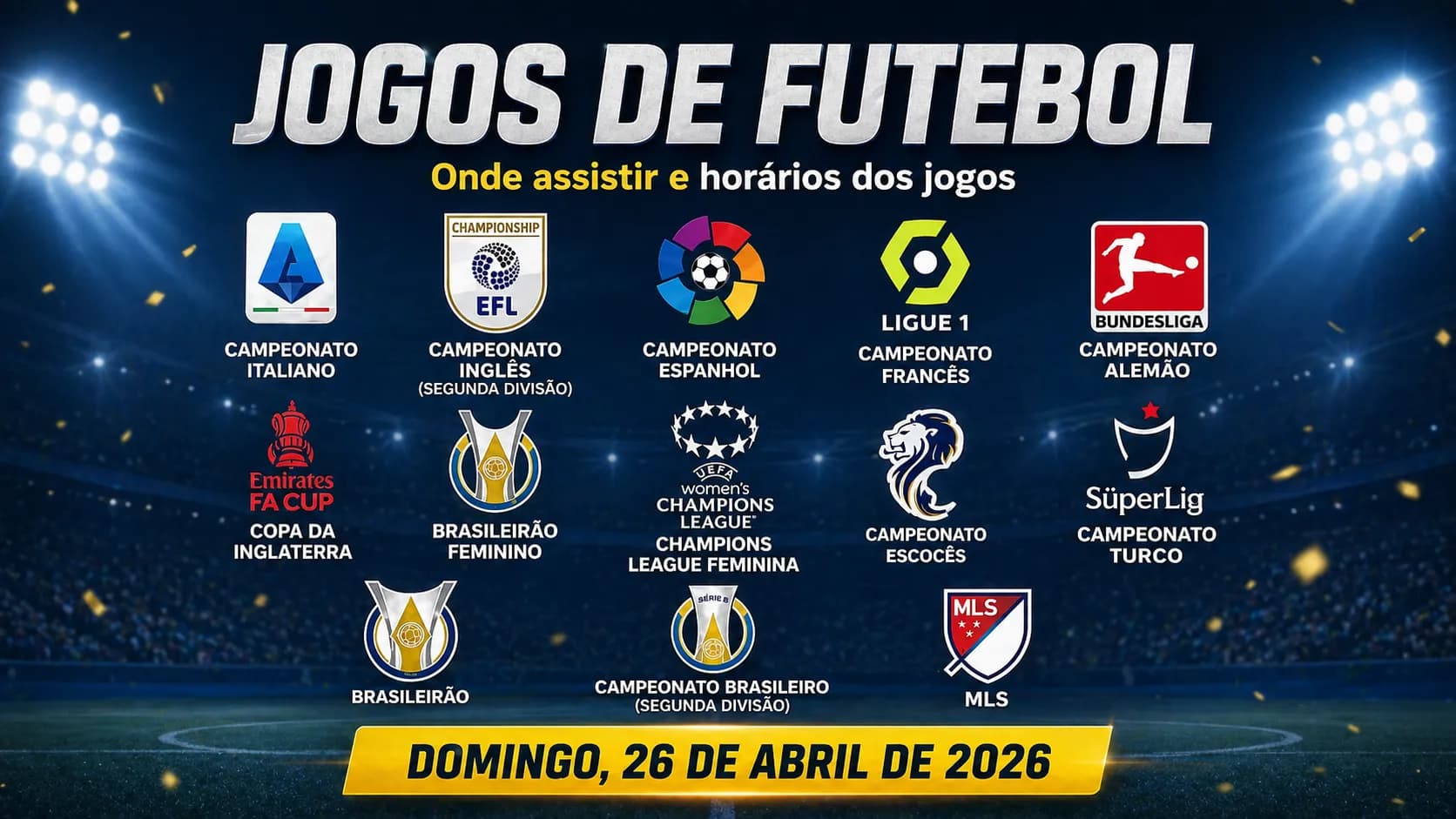 Jogos de hoje (26/04/26): onde assistir futebol ao vivo e horário